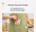 Linen Striped Apron Household Sleeveless Hanging Neck Adjustable Elasticity Kitchen Cooking Gardening Japanese Style Apron New
