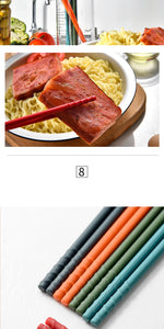 Non-slip 5Pairs Silicone Chopsticks Set Japanese Chopsticks Noodle Sushi Food Chop Stick Kitchen Tableware Set Gift Dinnerware
