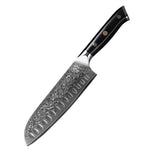 7 inch Santoku knife estilo japonés de cuchillo de Chef profesional de acero damasco, cuchillo para cortar carne,  with G10 Hand