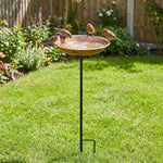 Metal Bird Feeder Iron Art Outdoor Bird Bath Wide-Mouth Rust-resistant Bird Water Drinker