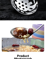 304 Stainless Steel Colander Metal Spoon Noodle Spoon Colander Practical Pasta Tool Soup Scoop Bamboo Handle Kitchen Accessories