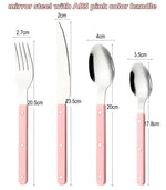 Fashionable Design Top Mirror Polishing Cutlery Sets Stainless Steel 18/8(304) ABS Handle With Rivets Silverware Set For Kitchen
