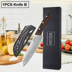 WXCOO 7Inch Japanese Knife Professional Ergonomic Wood Handle Santoku Knives Ultra Kitchen Stainless Steel Kitchen
