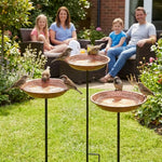 Metal Bird Feeder Iron Art Outdoor Bird Bath Wide-Mouth Rust-resistant Bird Water Drinker
