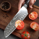 WXCOO Chef Knife Japanese Kitchen Knives Set Professional Laser Damascus Pattern Stainless Steel Meat Cleaver Slicer Knife