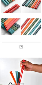 Non-slip 5Pairs Silicone Chopsticks Set Japanese Chopsticks Noodle Sushi Food Chop Stick Kitchen Tableware Set Gift Dinnerware