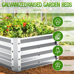 Galvanized Steel Garden Bed Kit 4x2x1ft Bottomless for Outdoor Gardening and Planting
