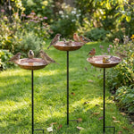 Metal Bird Feeder Iron Art Outdoor Bird Bath Wide-Mouth Rust-resistant Bird Water Drinker
