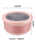 Fresh-keeping Box Stainless Steel Food Sealing Bowl Anti-scalding Lunch Box with Lid Kitchen Food Sealing Bowl Fresh-keeping Box