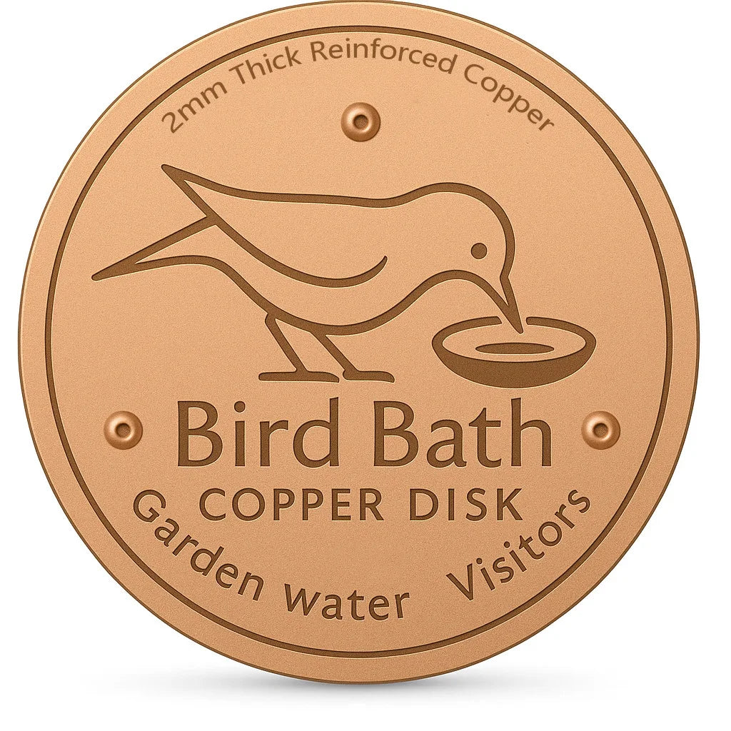 Bird Bath Copper Disc Pure Copper Cleaning Disk with Stable Triple-Point Support All Season Physical Water Care for Bird Baths