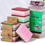 5/10Pcs Dishwashing Cleaning Sponge High Density Strong Stain Removal Kitchen Bathroom Dish Washing Cleaning Tool Porous Sponge
