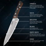 WXCOO 7Inch Japanese Knife Professional Ergonomic Wood Handle Santoku Knives Ultra Kitchen Stainless Steel Kitchen