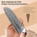 7 inch Santoku knife estilo japonés de cuchillo de Chef profesional de acero damasco, cuchillo para cortar carne,  with G10 Hand