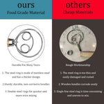 1Pcs Bread Beater Wooden Handle  Stainless Steel Ring Cake Pizza Pastry Biscuit Yeast Baking Dough Mixer Baking Supplies