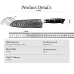 7 inch Santoku knife estilo japonés de cuchillo de Chef profesional de acero damasco, cuchillo para cortar carne,  with G10 Hand