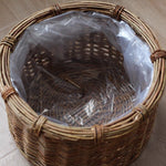 Rustic Round Wicker Planter with Liner