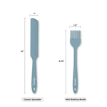 8 Piece Silicone Spatula Set - Teal Grey