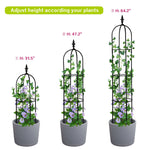 6.2ft Garden Obelisk Trellis; Lightweight Rustproof Plastic Coated Metal Tall Tower Trellis Stand