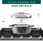 Oval Dutch Oven with Lid - 8 Quart (13 Inch)