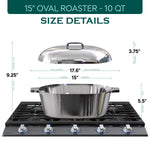 Oval Dutch Oven with Lid - 10 Quart (15 Inch)