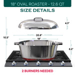 Oval Dutch Oven with Lid - 12.6 Quart (18 Inch)